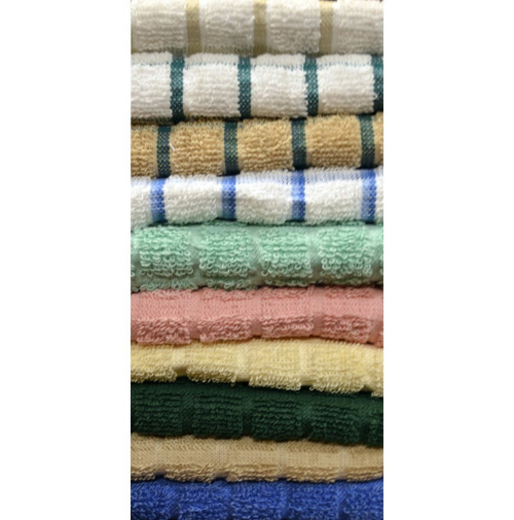 Tan 15x25 Kitchen Towels Check Pattern all Cotton Yarn dyed