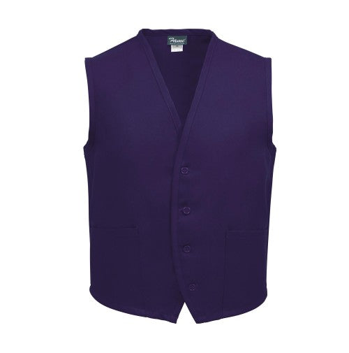 UNISEX UNIFORM VEST, 2 POCKET, PURPLE BY FAME FABRICS